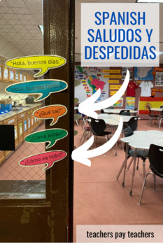 Preview of SPANISH Saludos y Despedidas - Greeting and Goodbye Cutout Phrases Español