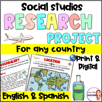 Preview of SPANISH Social Studies Research Project - Proyecto de investigación - digital