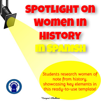 Preview of SPANISH Spotlight on Women in History Infographic Research Template