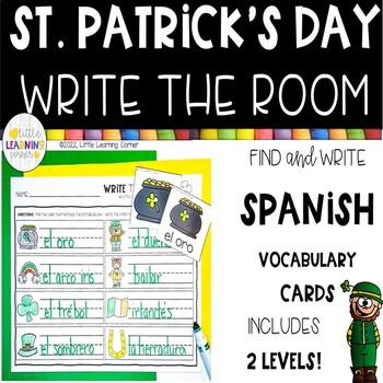 Preview of SPANISH St. Patrick's Day Write the Room | Sensory Bin Activity