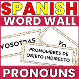 SPANISH TYPES OF PRONOUNS GRAMMAR REVIEW WORD WALL - LOS T