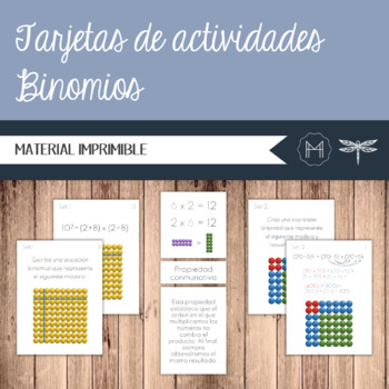 Preview of SPANISH - Tarjetas de actividades Binomios