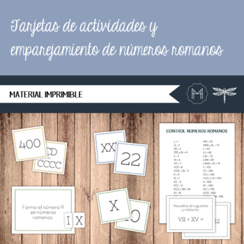 Preview of SPANISH- Tarjetas de actividades y emparejamiento de números romanos
