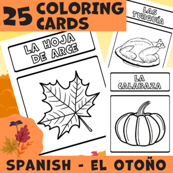 Preview of SPANISH Thanksgiving fall Turkey Coloring Sheets Number el otoño poster 1st 2nd