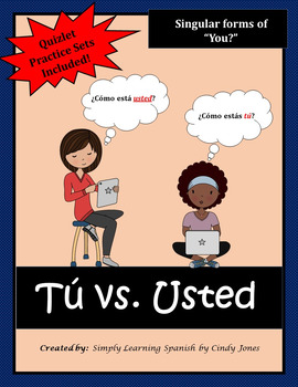 Preview of DISTANCE LEARNING SPANISH "Tu vs. Usted" Activities