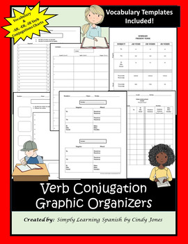 Preview of DISTANCE LEARNING SPANISH "Vocabulary & Verb Conjugations Charts"