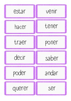 Spanish Verbs Conjugation Game Irregular Preterite Tense By Spanish Conmigo