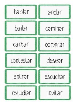 Spanish Verbs Conjugation Game Regular Present Tense By Spanish Conmigo
