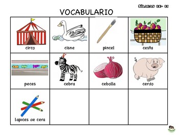 KINDER SPANISH VOCABULARY / CE-CI SYLLABLES by AlfaClips | TpT