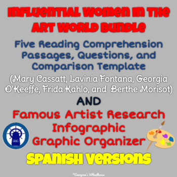 Preview of SPANISH Version Women in Art Bundle: Readings, Graphic Organizer, & More