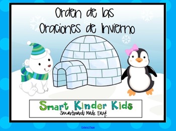 Preview of SPANISH Winter Sentence Builders for the SMARTboard - Kindergarten/1st Grade