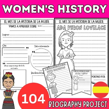 Preview of SPANISH Women's History month biography Research- Mes de la historia de la mujer