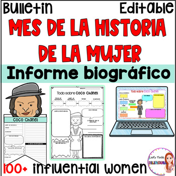 Preview of SPANISH Women's history month biography report - Mes de la historia de la mujer