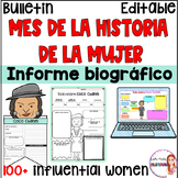 SPANISH Women's history month biography report - Mes de la