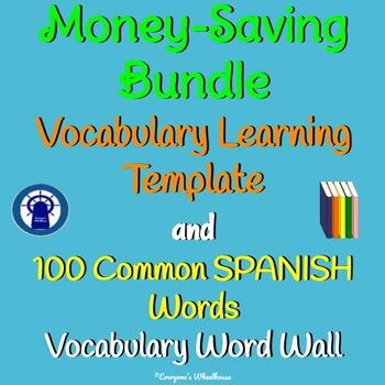 Spanish Word Wall Bundle 100 Common Spanish Words And - original 4009697 1 jpg