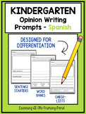 SPANISH Writing Prompts For Kindergarten Opinion Writing