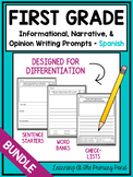 SPANISH Writing Prompts for 1st - Informational, Narrative