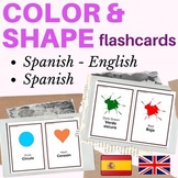 SPANISH Colors FLASH CARD | Colors spanish flashcards Shapes