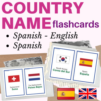Preview of SPANISH country name flashcards | Spanish English flashcards Nomi degli stati