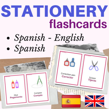 Preview of Classroom Objects Spanish English flashcards