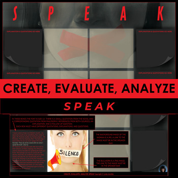 Preview of SPEAK by Laurie Halse Anderson END OF THE NOVEL ASSIGNMENT, END OF THE YEAR
