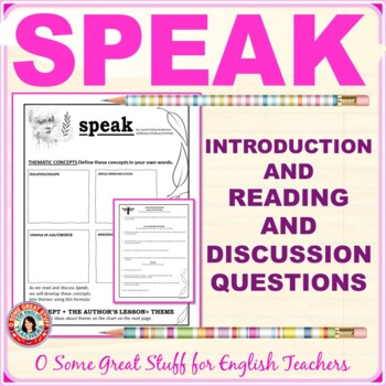 Preview of Speak Novel Introduction Activities and Reading Questions with Detailed Key