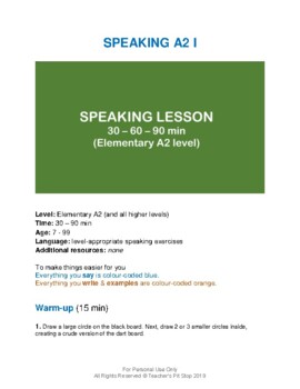 Preview of SPEAKING A2 I