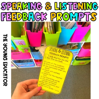 Preview of SPEAKING AND LISTENING STUDENT FEEDBACK PROMPT BOOKMARK