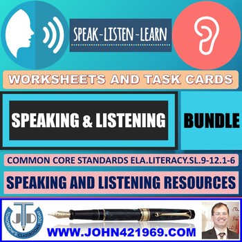 Preview of SPEAKING AND LISTENING WORKSHEETS BUNDLE