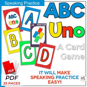 speaking practice game abc uno printable game cards by efl kate