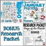 BINGO GAME & POSTERS | January Days of the Month | FUN | B