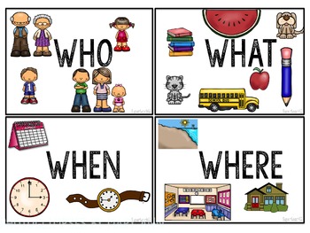 special education classroom visual prompts for wh questions freebie