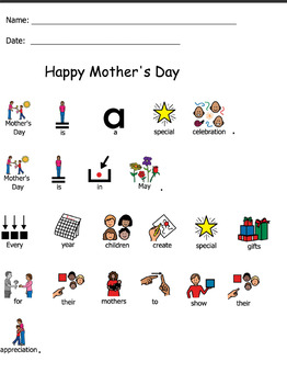 Preview of SPECIAL EDUCATION MOTHER'S DAY BUNDLE WITH LESSON PLAN