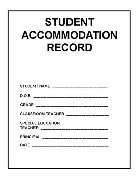 Preview of SPECIAL EDUCATION - Student Accommodations Record - Checklist