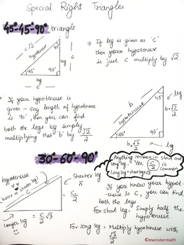 Preview of SPECIAL RIGHT TRIANGLES