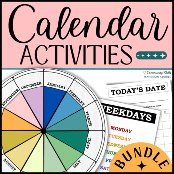 Preview of SPED Calendar Skills Bundle | Days of Week + Months of Year Morning Work Bundle