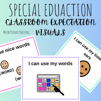 Classroom Expectation Visuals- Special Education by Functionally Teaching