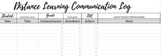 SPED Distance Learning Communication Log