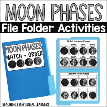 Preview of Moon Phases File Folder for Special Education