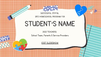 Preview of SPED - Joyful & Successful Home School Program