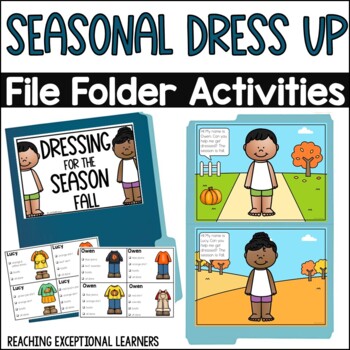 Preview of Dress Up for the Seasons File Folder Activities