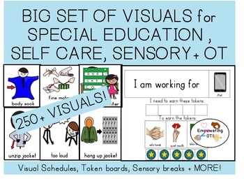 Preview of SPED Occupational therapy 250 VISUALS, token boards, sensory processing