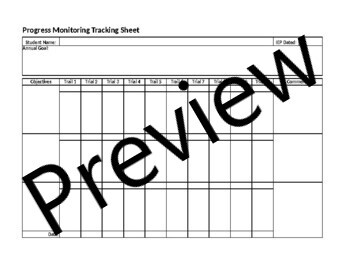 Preview of SPED Progress Monitoring Tracking Sheet FREE
