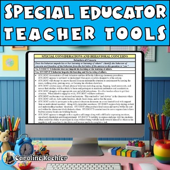 Preview of SPED Teacher Toolkit Classroom Setup Inclusion Resource Room IEP Planner Support