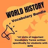 SPED World History Vocabulary Bundle