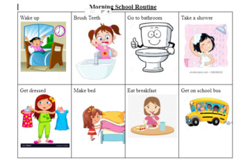 Preview of SPED morning routine task analysis  
