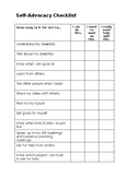 SPED students with disability:Self-Advocacy Checklist,Asse