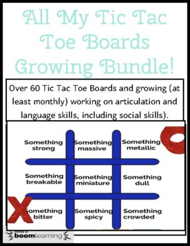 Preview of SPEECH THERAPY BOOM CARDS: ALL my Tic Tac Toe Boards (Growing Bundle!)