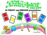 SPEECH THERAPY CANDY LAND PICTURE CARDS for PREPOSITIONS IN FRONT OF & BEHIND
