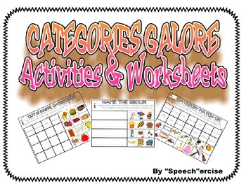 speech therapy categories worksheets